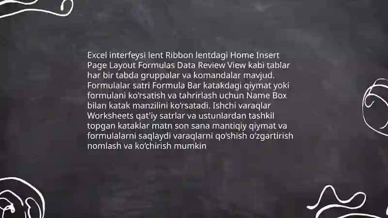 Excel va elektron jadvallar tushunchasi 4