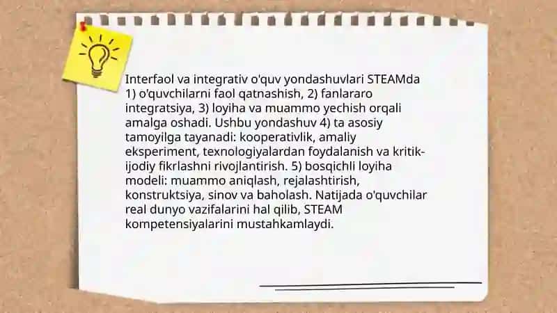 STEAM taʼlimining uziga xos tamoyillarini shakllantirish 4