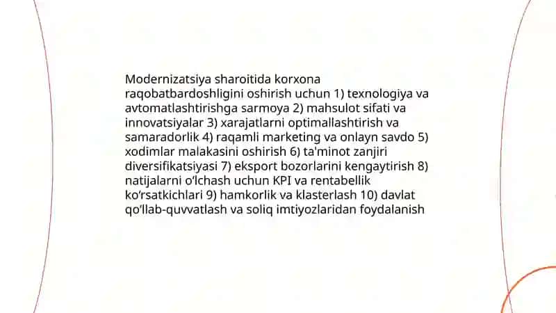 Mamlakatni modernizatsiyalash sharoitida korxona foydasi va uni maksimallashtirish yo’llari 4