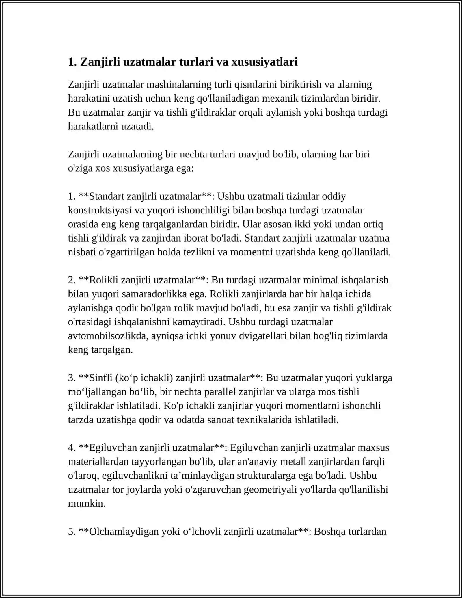 Zanjirli Uzatmalar 4