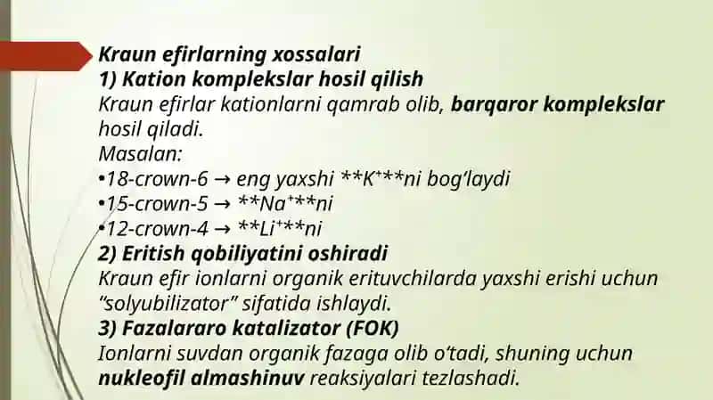 Kraun efirlar-dori vositalari sifatida. Dorivor preparatlar tarkibidagi yetti a’zoli aromatik birikmalar. 4