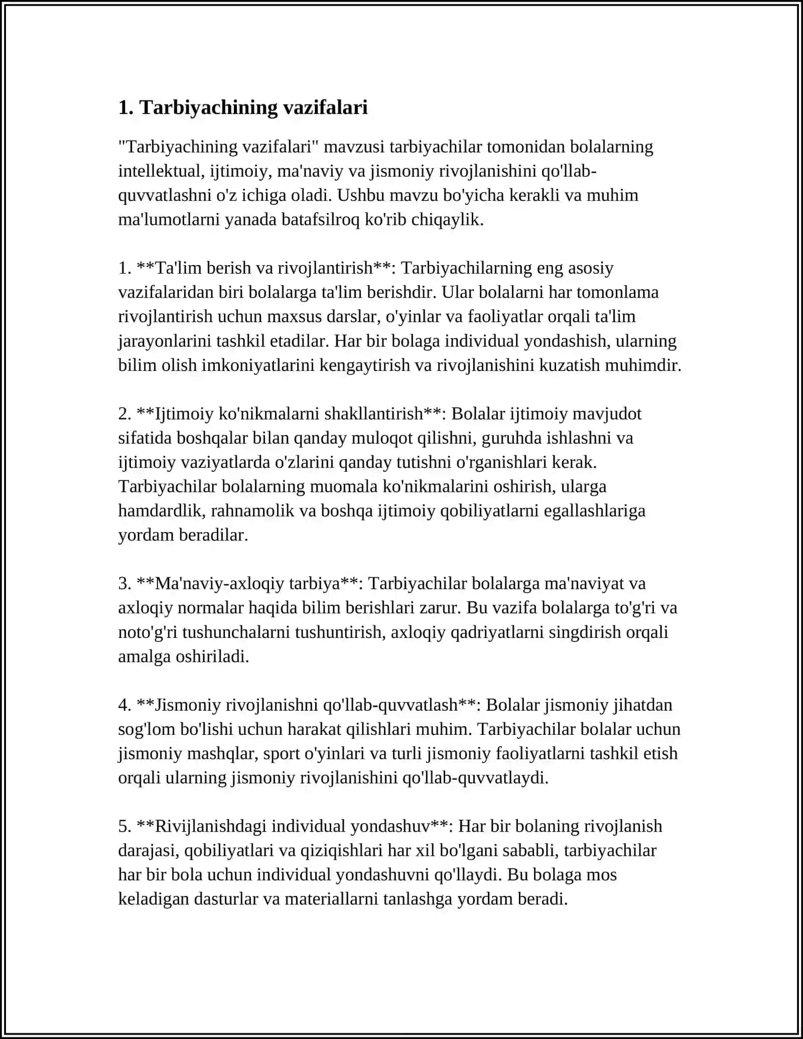 ILK YOSHDAGI BOLALAR BILAN ISHLAYDIGAN TARBIYACHINING ISH HUJJATLARI HAQIDA UMUMIY TUSHUNCHA 4