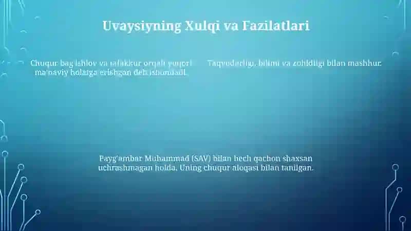 Uvaysiy hayoti va ijodi 4