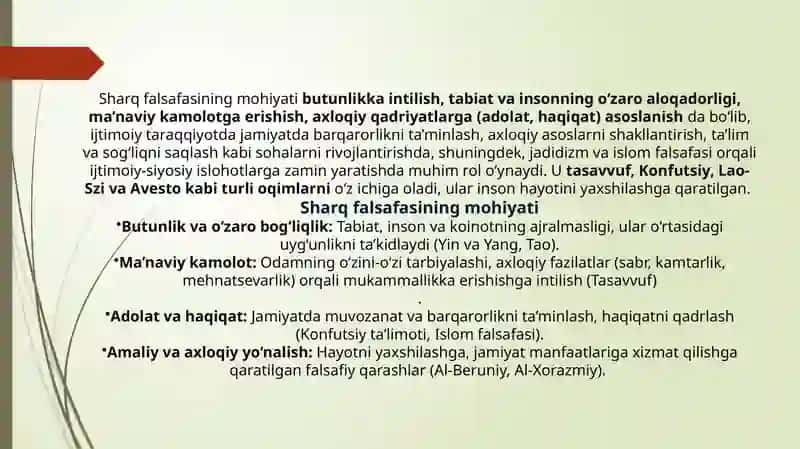 Sharq falsafasining mohiyati 4