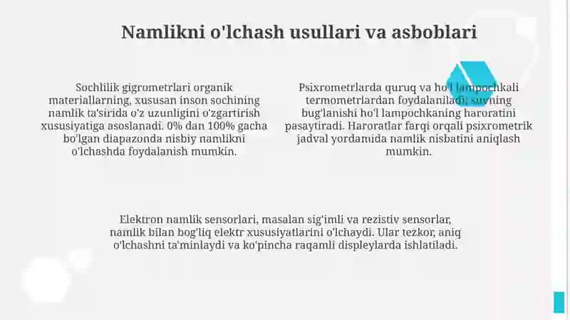 Namlik. Namlik nisbatlari va ularning hisoblari 4