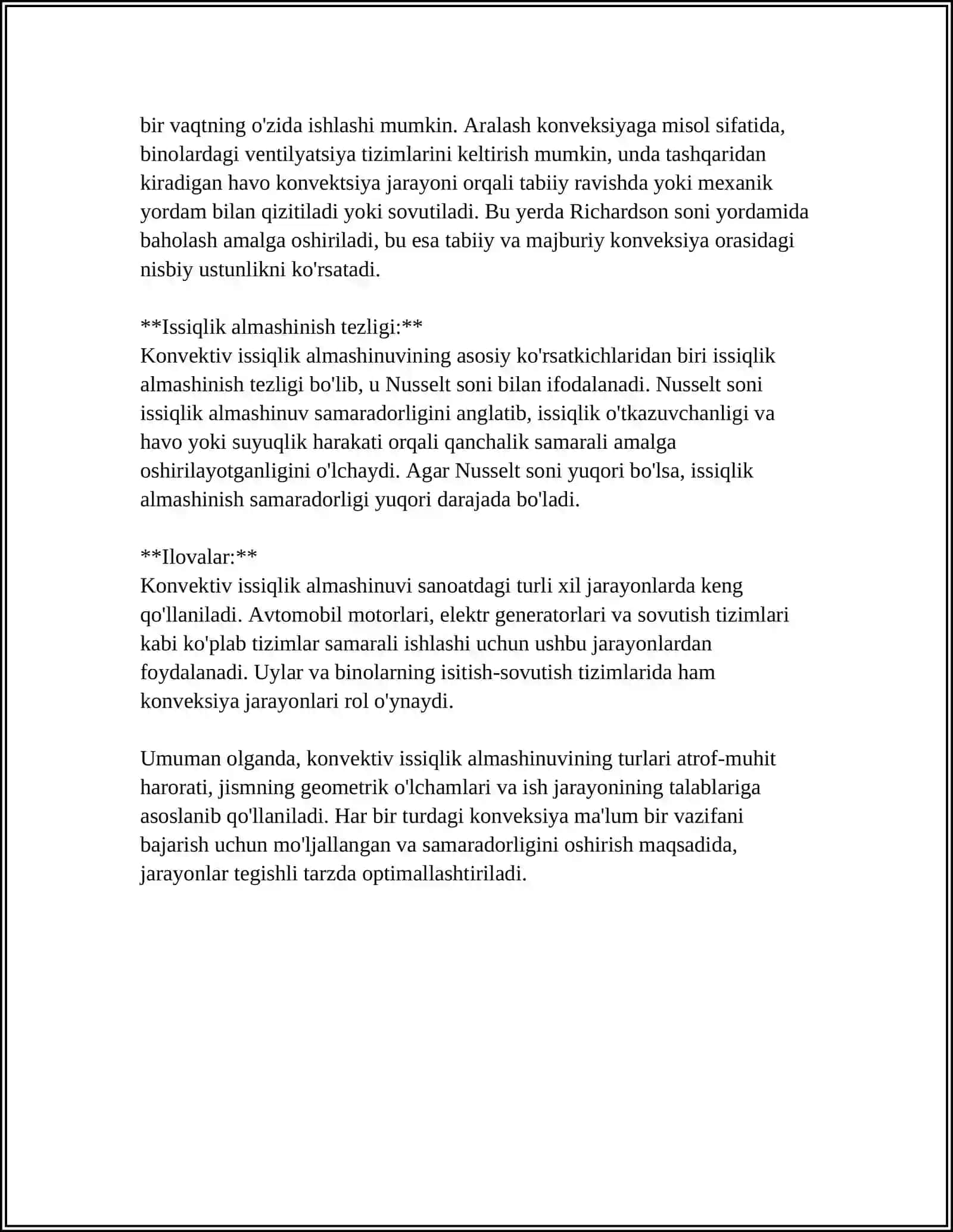 KONVEKTIV ISSIQLIK ALMASHINISH 4