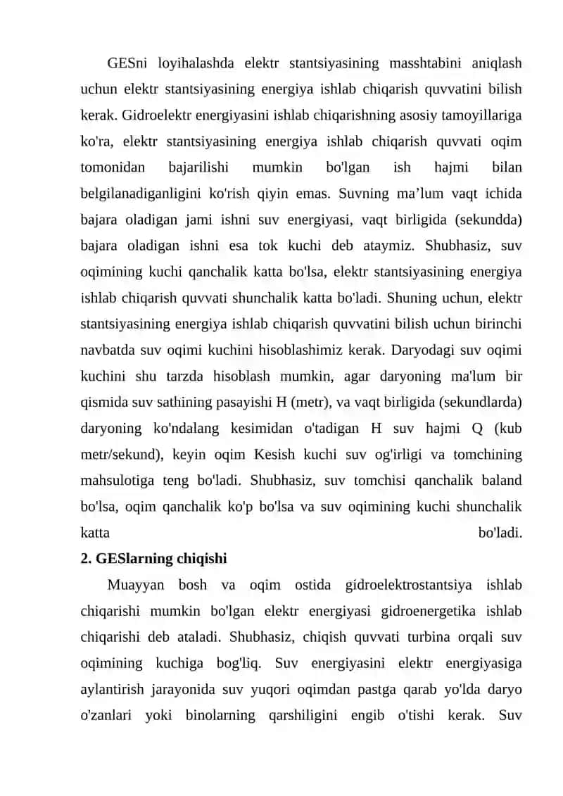 GIDROENERGETIKANING DUNYO ENERGETIKA TIZIMIDAGI O‘RNI VA QAYTA TIKLANUVCHI ENERGIYA MANBALARI ORASIDAGI MAVQEYI 4