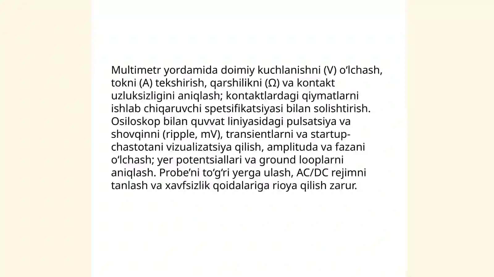 Pereferiya qurilmalarida elektr ta'minoti nosozliklarni bartaraf etish 4