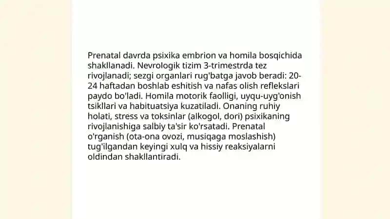 Ontogenezda inson psixikasining rivojlantirish 4