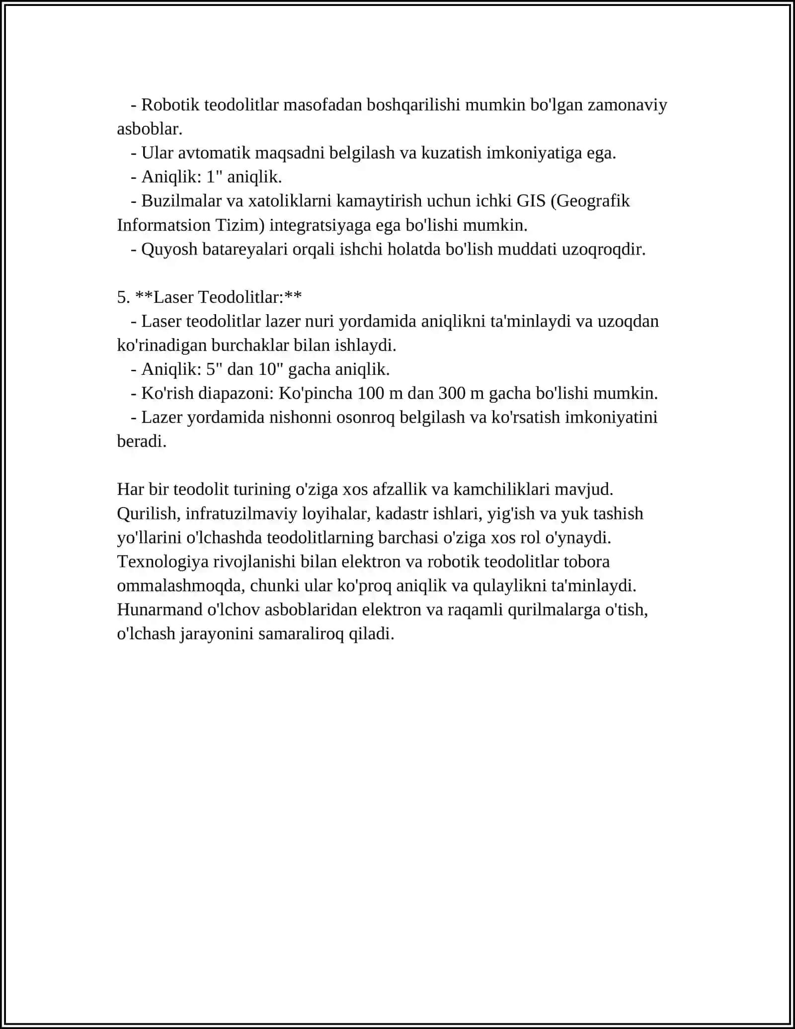 TEODALIT YOPIQ PALIGONINING KORDINATALRINI HISOBLASH 4