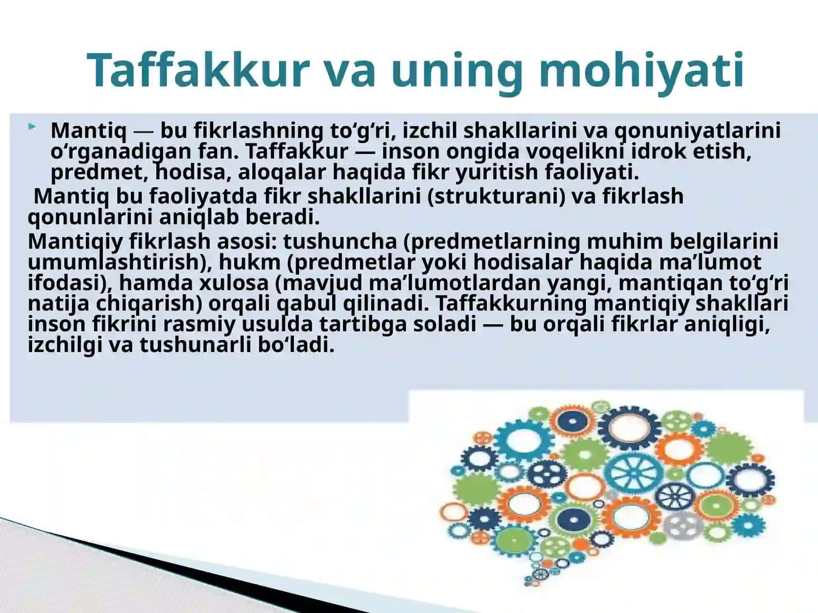 Taffakurning Mantiqiy Shakllari va Qonunlari Tushuncha Predmetlarning Umumiy Muhim Belgilarini aks Ettiruvchi Mantiqiy Shakl mavzusida tayyor sifatli taqdimot 4