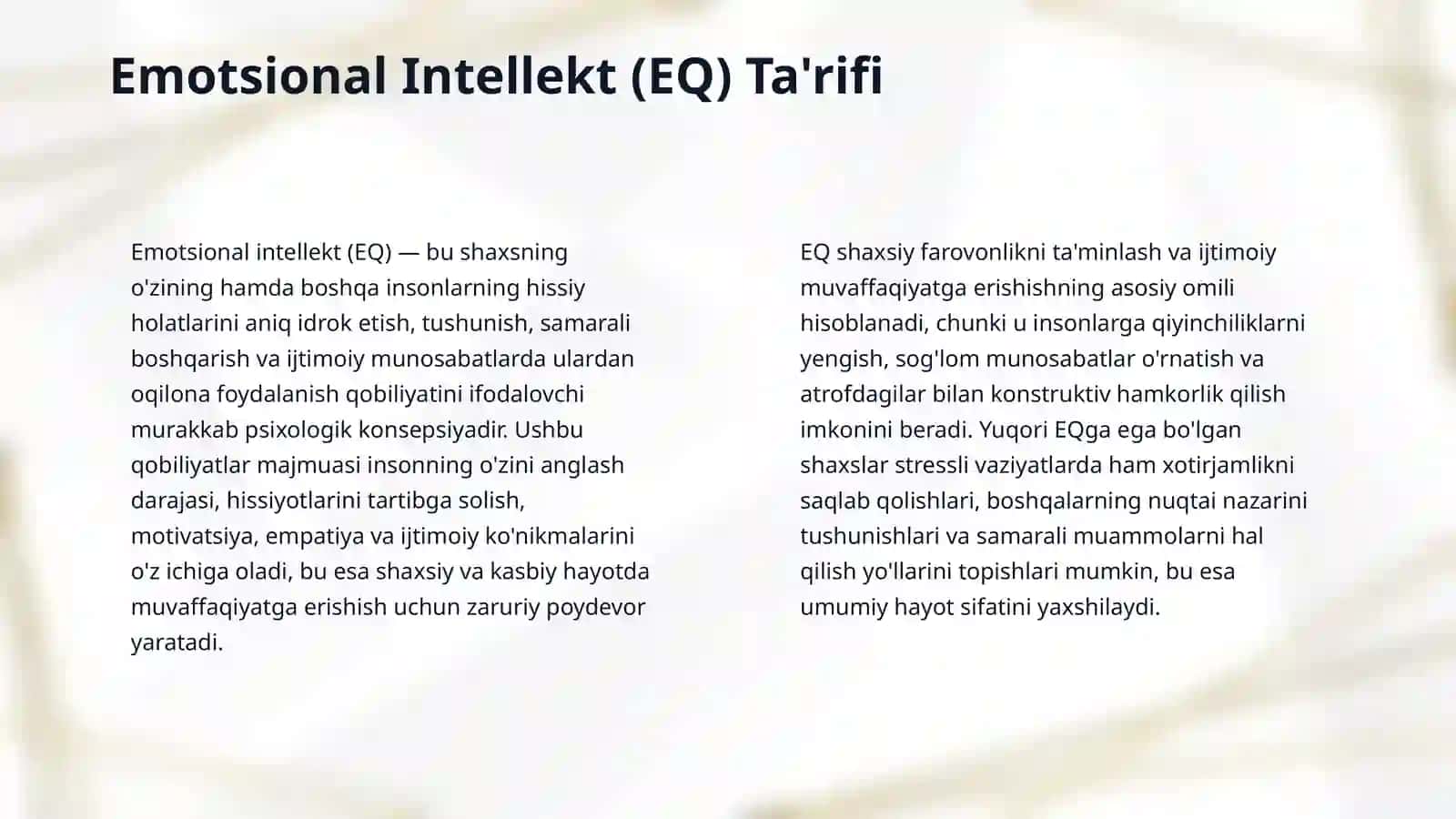 Emotsional intellekt (EQ) nima va uni qanday rivojlantirish mumkin? 4