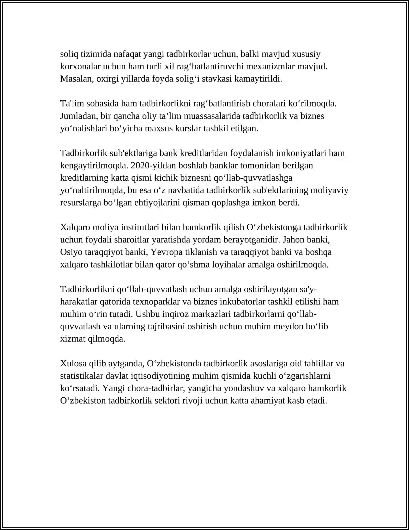 TADBIRKORLIK FAOLIYATI VA TADBIRKORLIK KAPITALI 4