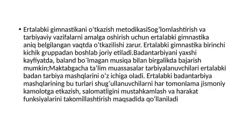 Ertalabki gimnastikani musiqa ostida ôtish 4