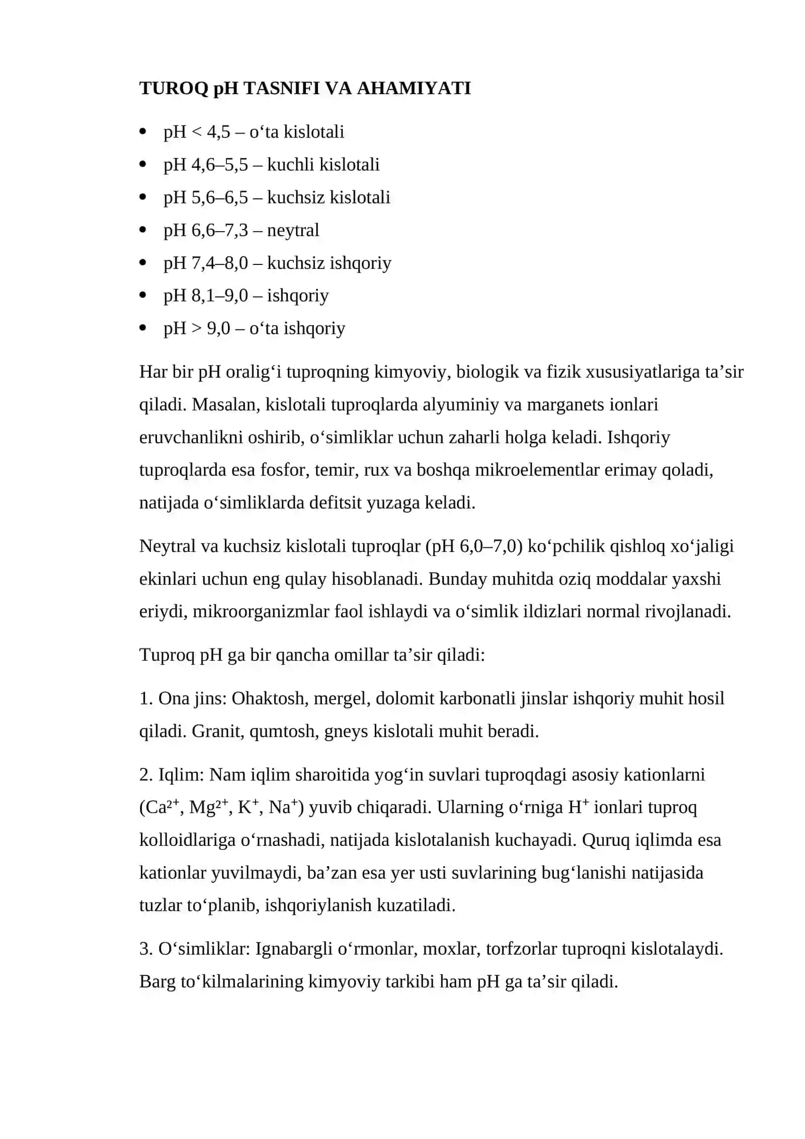 Tuproq muhiti pH haqida tushuncha va uni aniqlash usullari 4