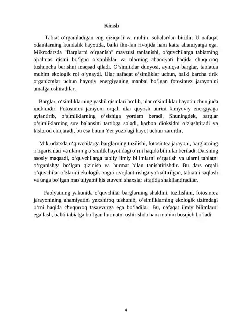 Barglarni oʼrganamiz. (katta guruh) Fan va tabiat markazi 4