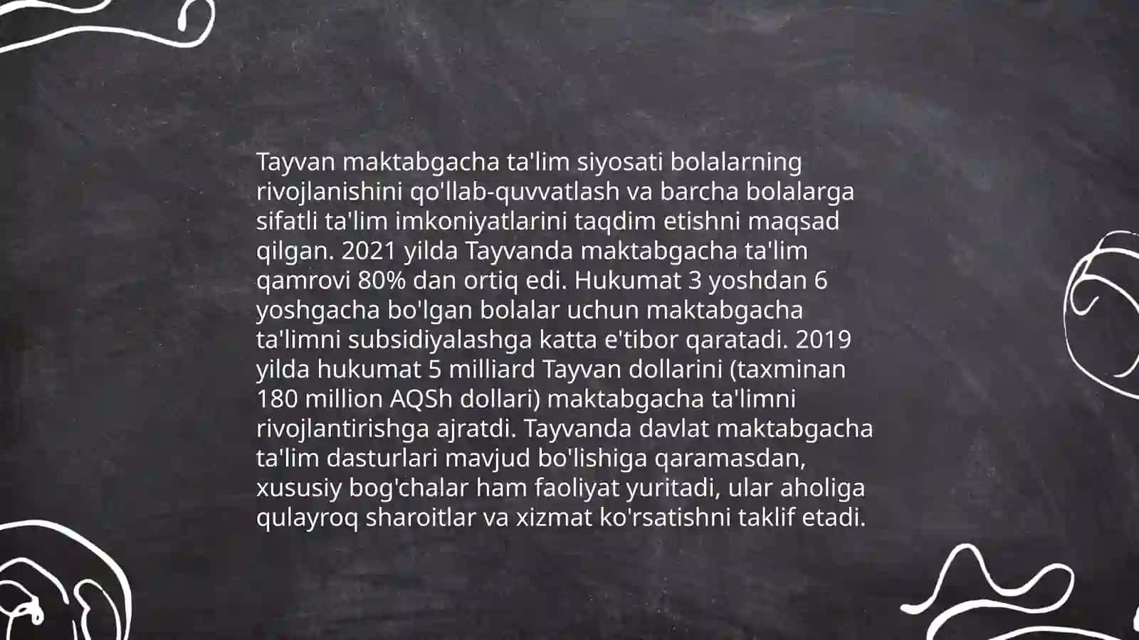 Tayvan davlatining ta'lim tizimi va xalqaro baholash dasturlaridagi o'rni haqida 4