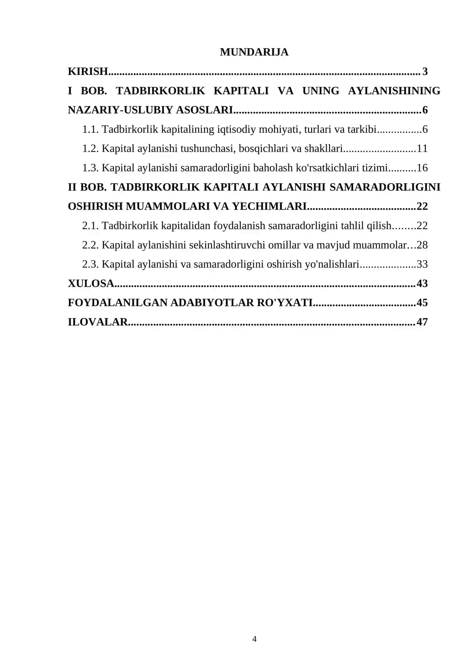 Tadbirkorlik kapitalining aylanishi va samaradorligi muammolari 4