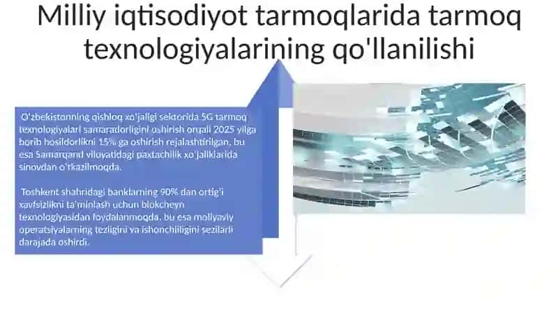 Milliy iqtisodiyot tarmoqlari va sohalarida tarmoq texnologiyalarining qo'llanilishi 4