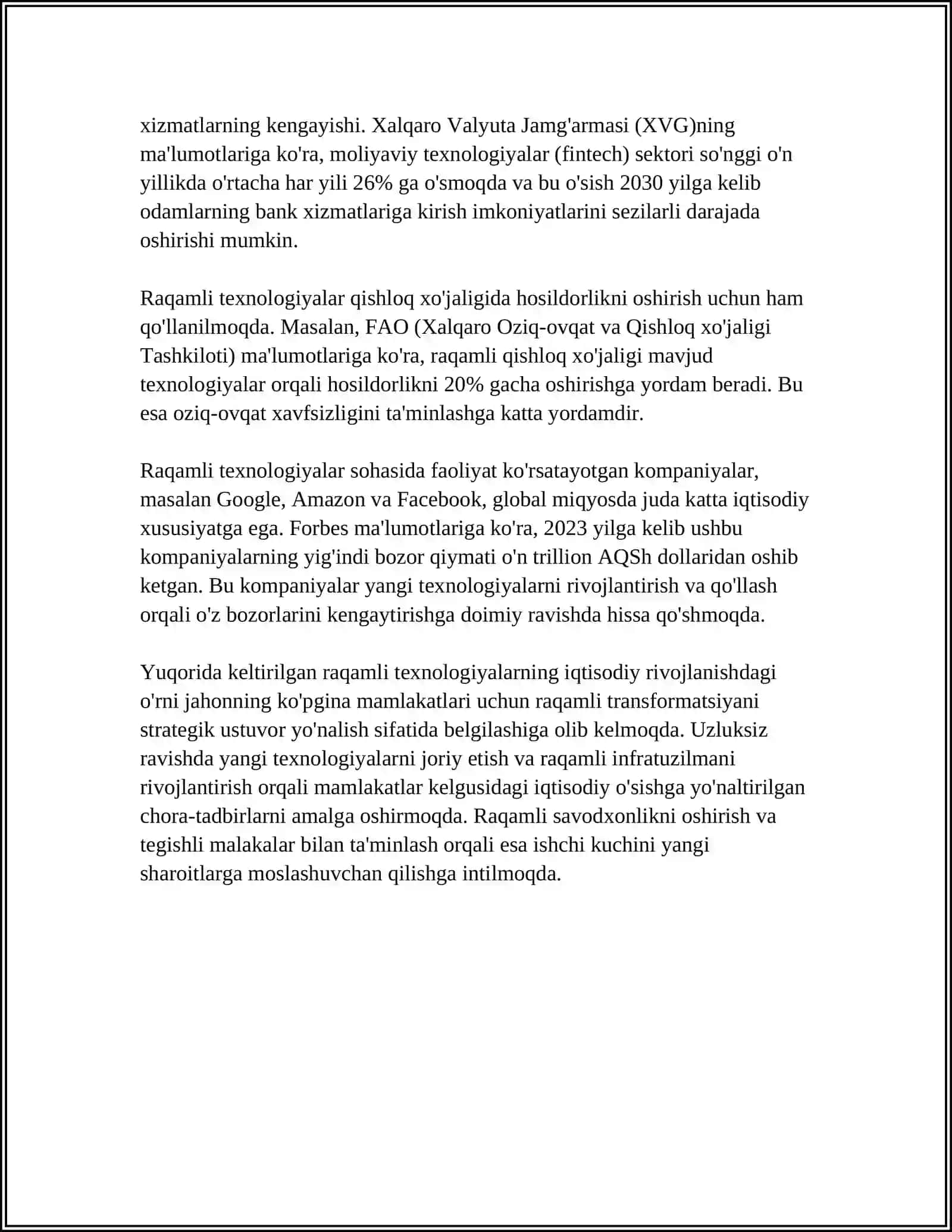 RAQAMLI IQTISODIYOT VA ELEKTRON TIJORATNING RIVOJLANISH YO’NALISHLARI 4