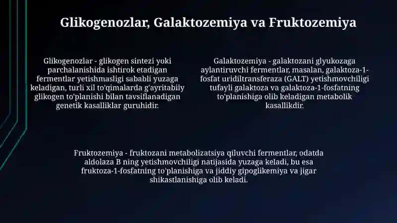 Uglevodlar almashinuvi boshqarilishining buzilishi. Bioximik klinikasi 4