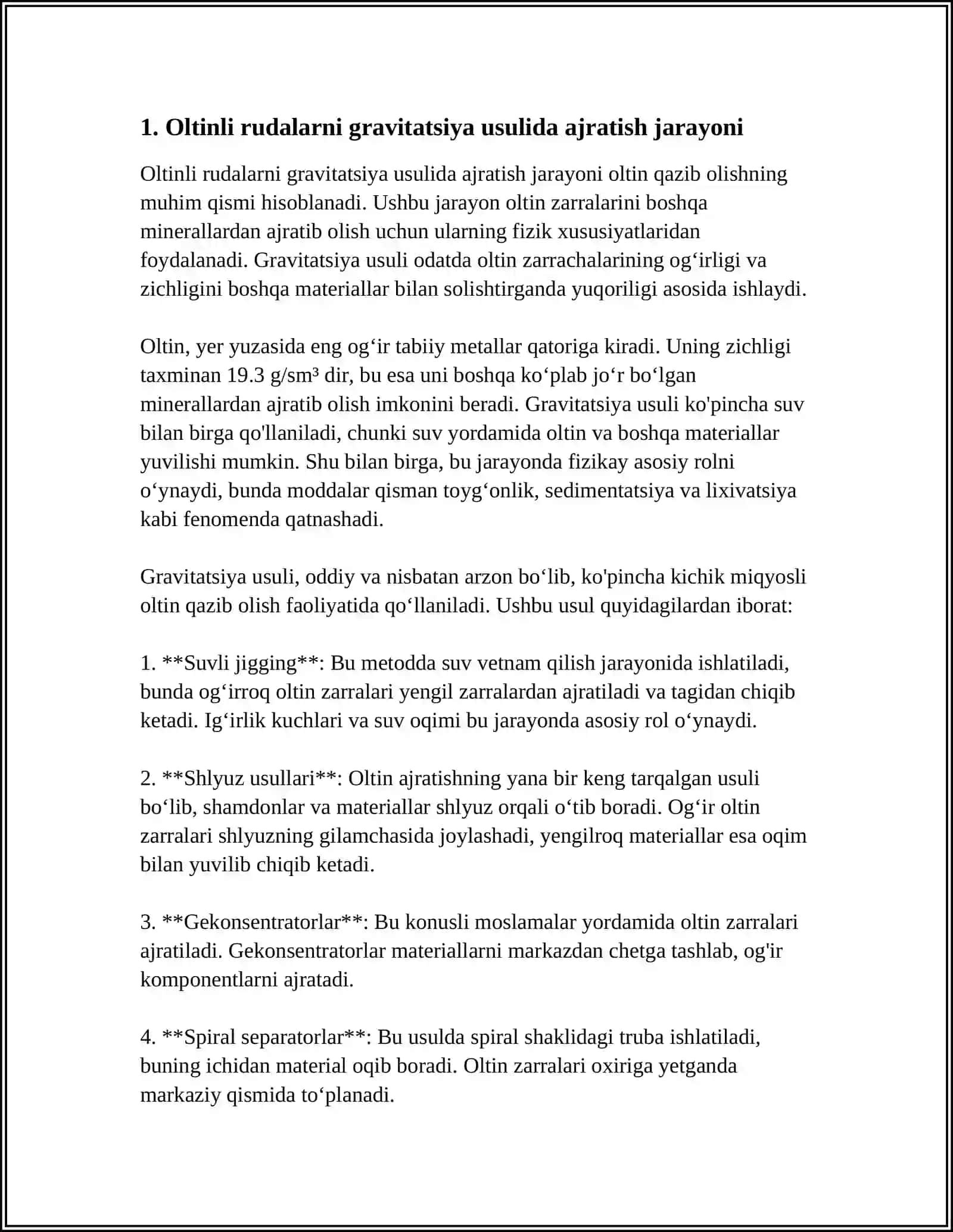 Oltini gravitatsiya usulida boyitish texnologiyasi 4