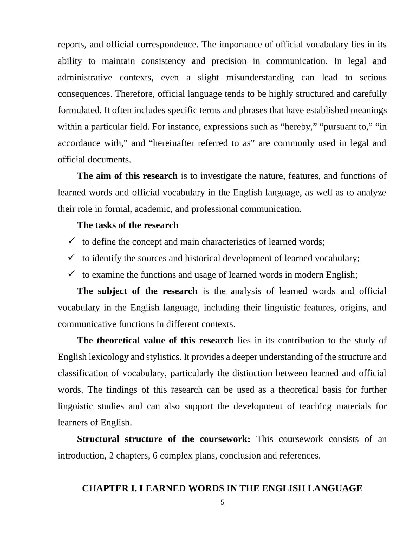 Learned Words and Official Vocabulary 4