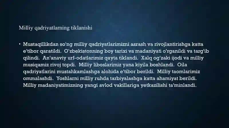 Mustaqillik yillarida madaniy va ma'rifiy taraqqiyot 4