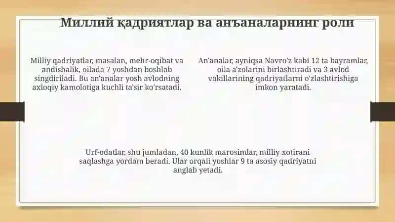 O'zbek oilasidagi milliy tarbiya mazmuni 4