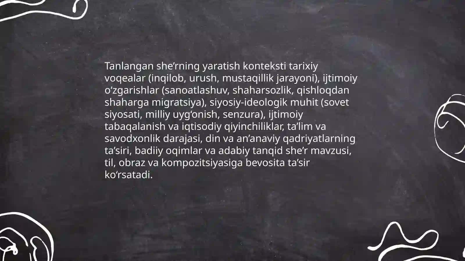 Badiiy nutq usłubi. O‘zbek she’riyati. “Bir she’r tarixi” mavzusida esse yozish 4