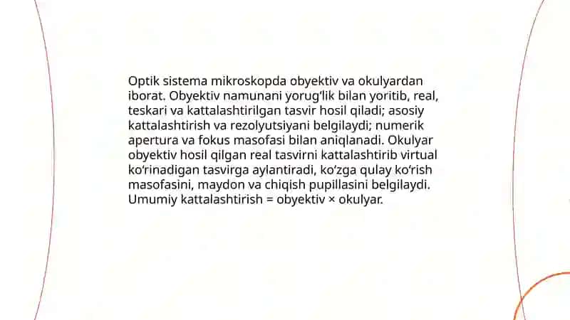 Mikroskopning umumiy tuzilishi va asosiy qismlari 4
