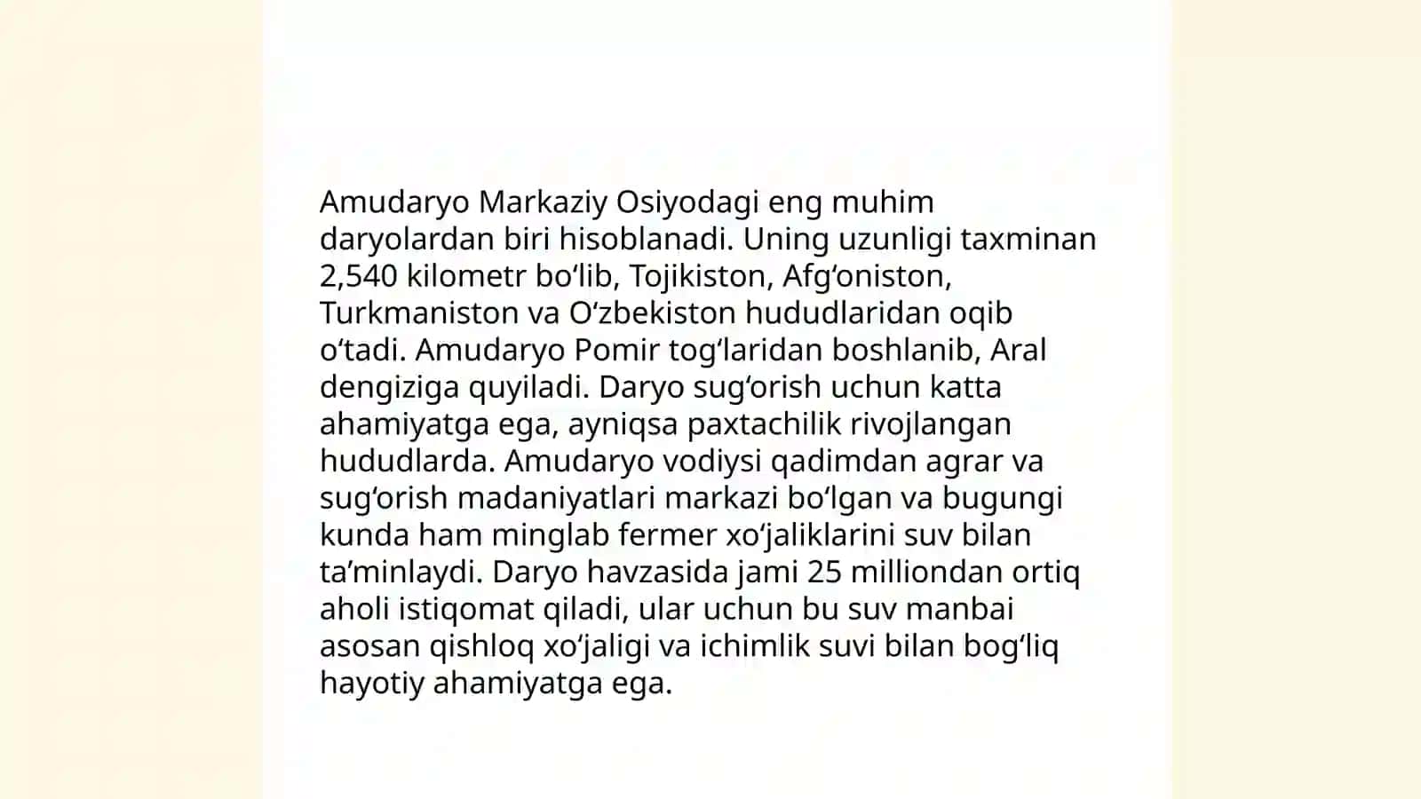 Oʻzbekiston daryolariga geografik tavsif 4