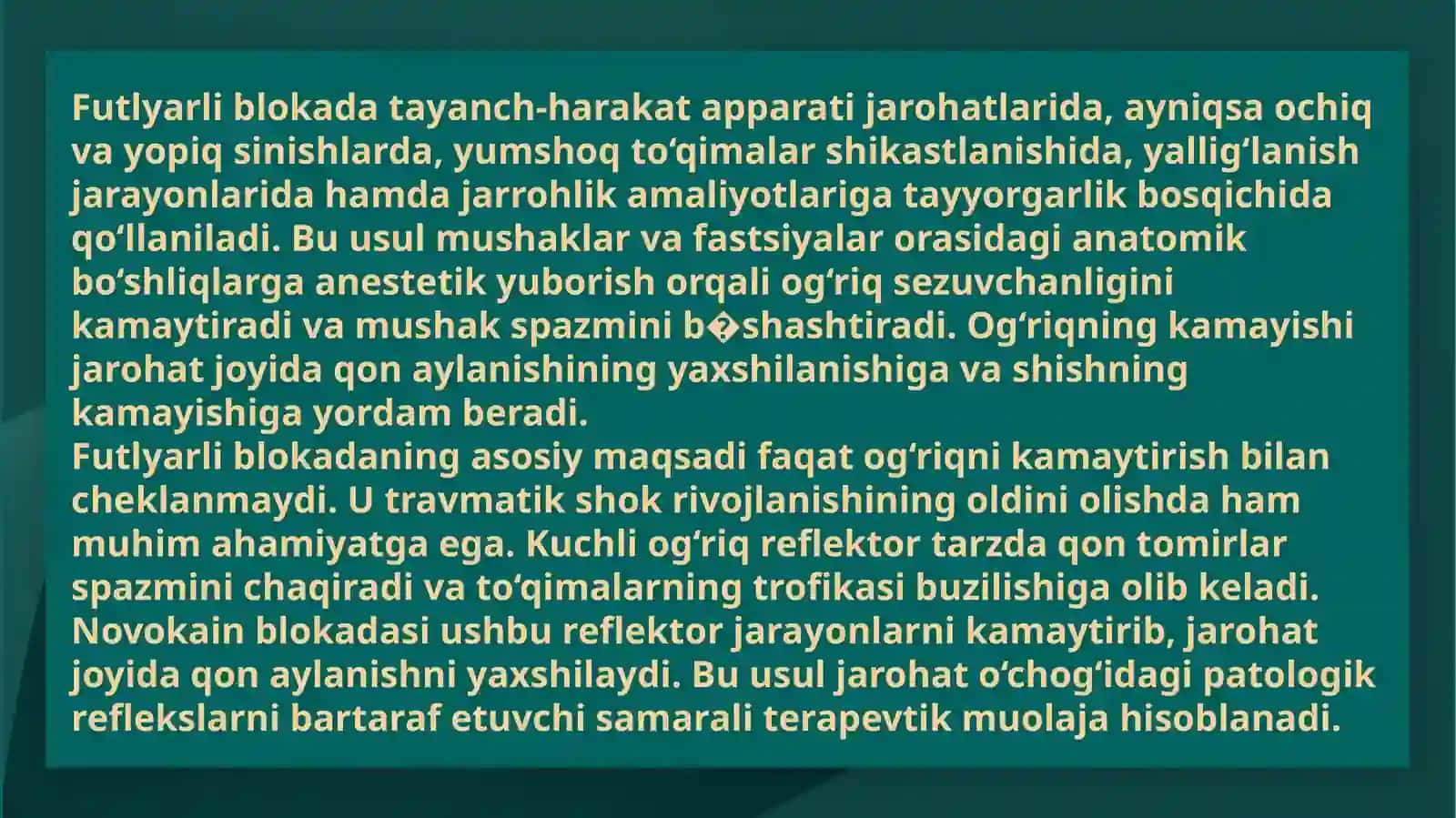 Futlyarli novokain blokadasining bajarilish texnikasi 4