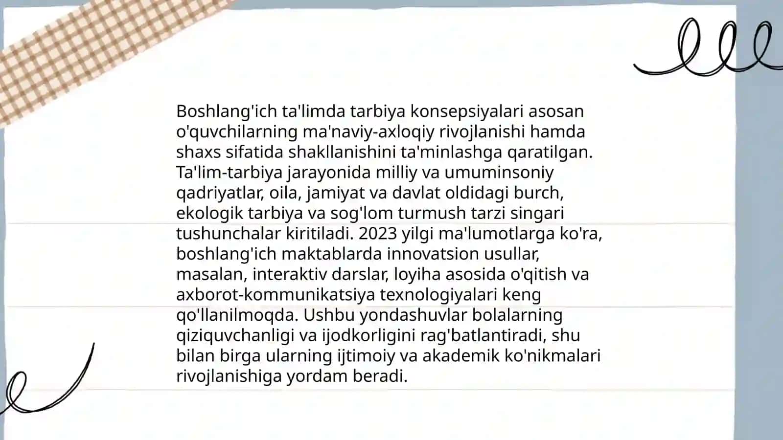 Boshlang'ich talim tarbiya talimotining shakllanishi va fanning rivojlanishi 4