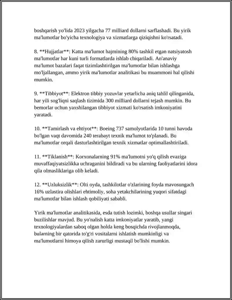 Yirik ma'lumotlar analitikasi 4