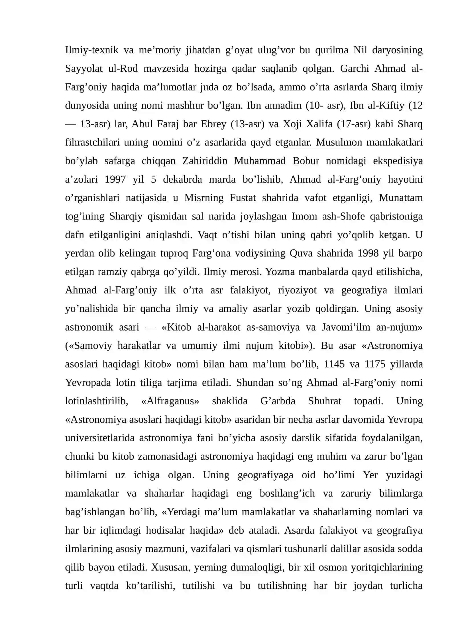 Ahmad al – Farg’oniy O’rta Osiyolik mashhur mutafakkir 4