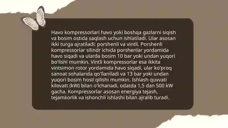Pnevmatik uskunalarning tuzilishi va ishlashi 4