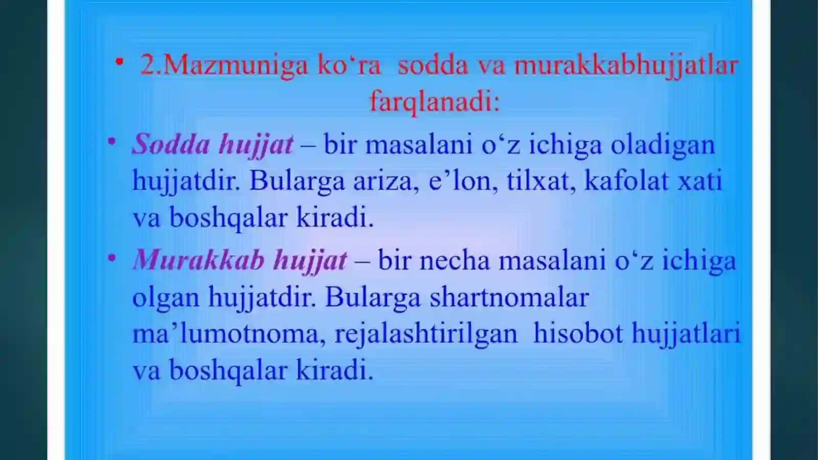 HUJJATLARNING TASNIFLANISHINING ME’YOR TALABLARI HAQIDA MA’LUMOT 4