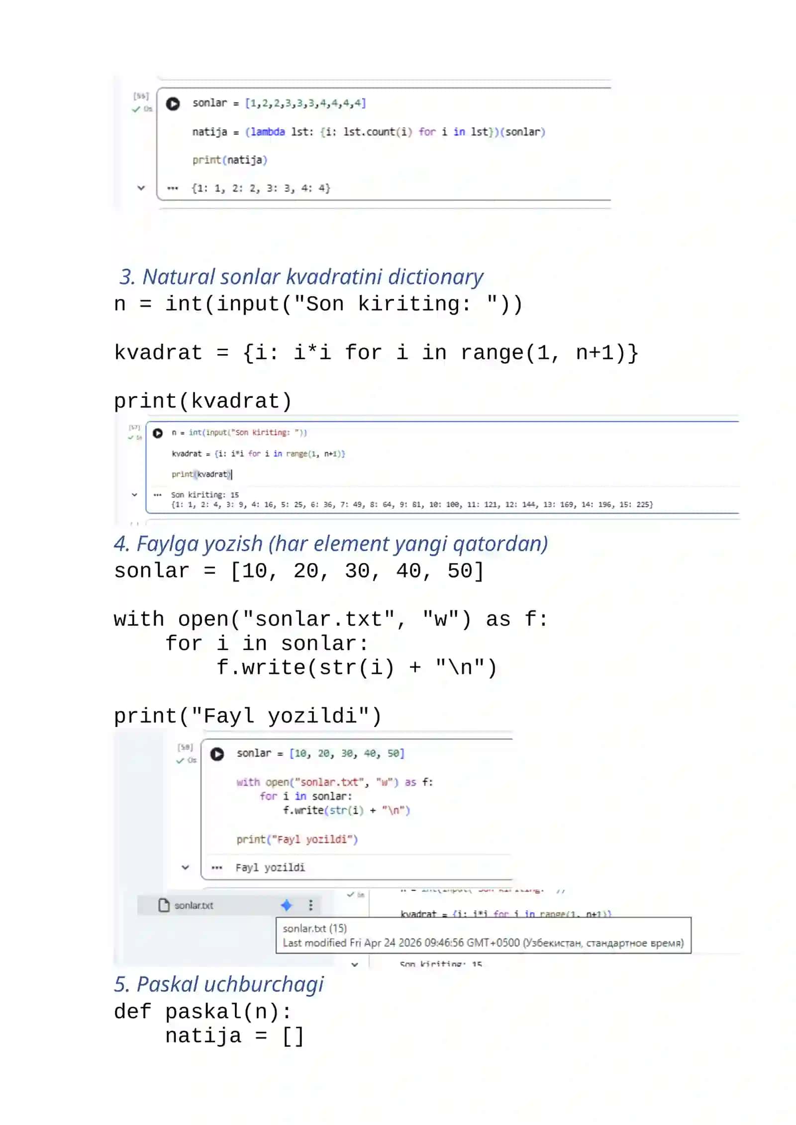 PYTHON DASTURLASH TILLARINING SINTAKSISI BILAN TANISHISH 4