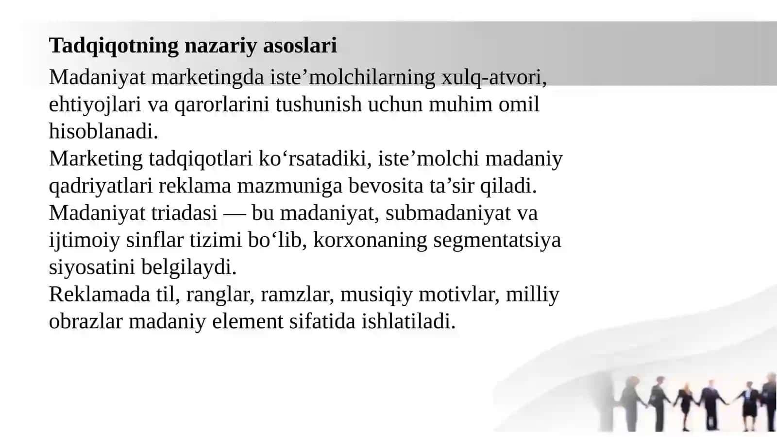 Rossiya va xorijiy korxonalarning reklama murojaatlarida madaniy boyliklarni marketing tadqiqotlari 4