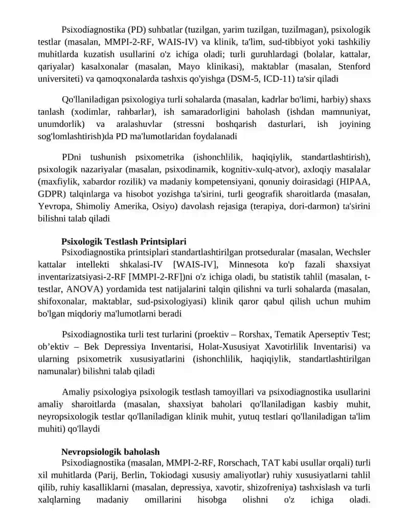 Psixodiagnostika va amaliy psixologiya haqida tushuncha 4
