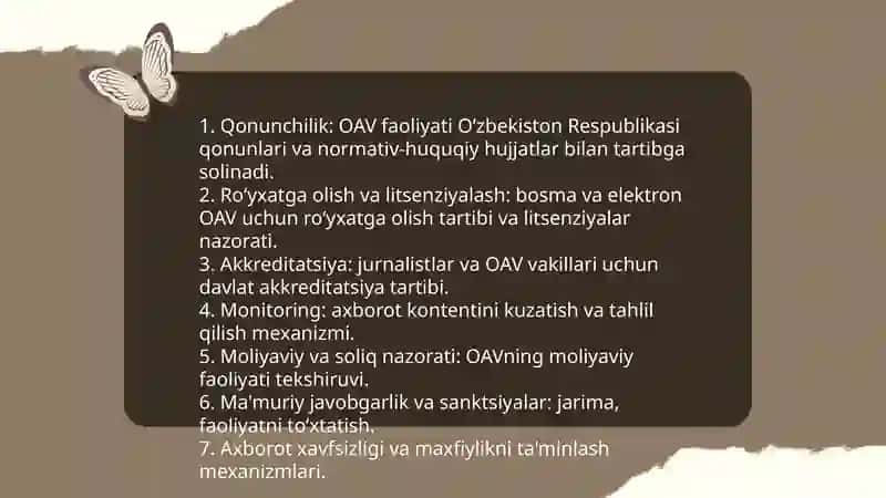O'zbekiston Respublikasida ommaviy axborot vositalarining faoliyati 4