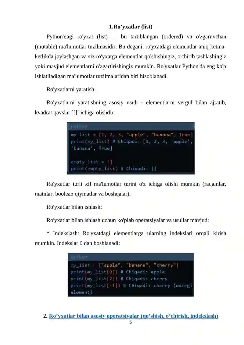 Kortejlar (tuple) 4