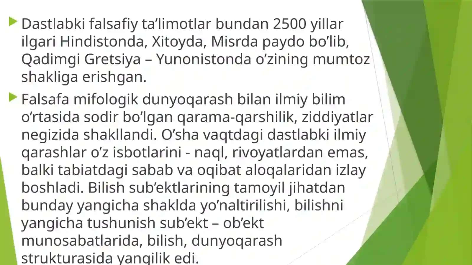 Falsafaning mohiyatiga oid Sharq va G’arb mutaffakkirlari ta’riflarini tasniflash 4