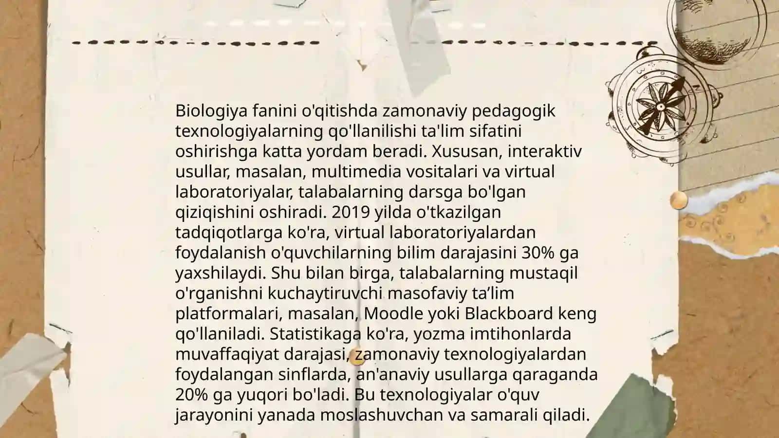 Biologiya o‘qitish metodikasining dolzarb muammolariga bag‘ishlangan anjumanlar uchun ma’ruza va taqdimot materiallari tayyorlash 4