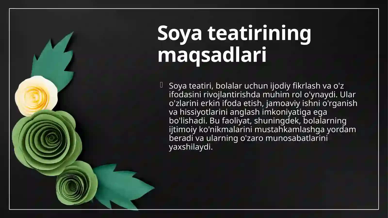 Maktabgacha talim tashkilotida soya teatirini tashkil qilish 4