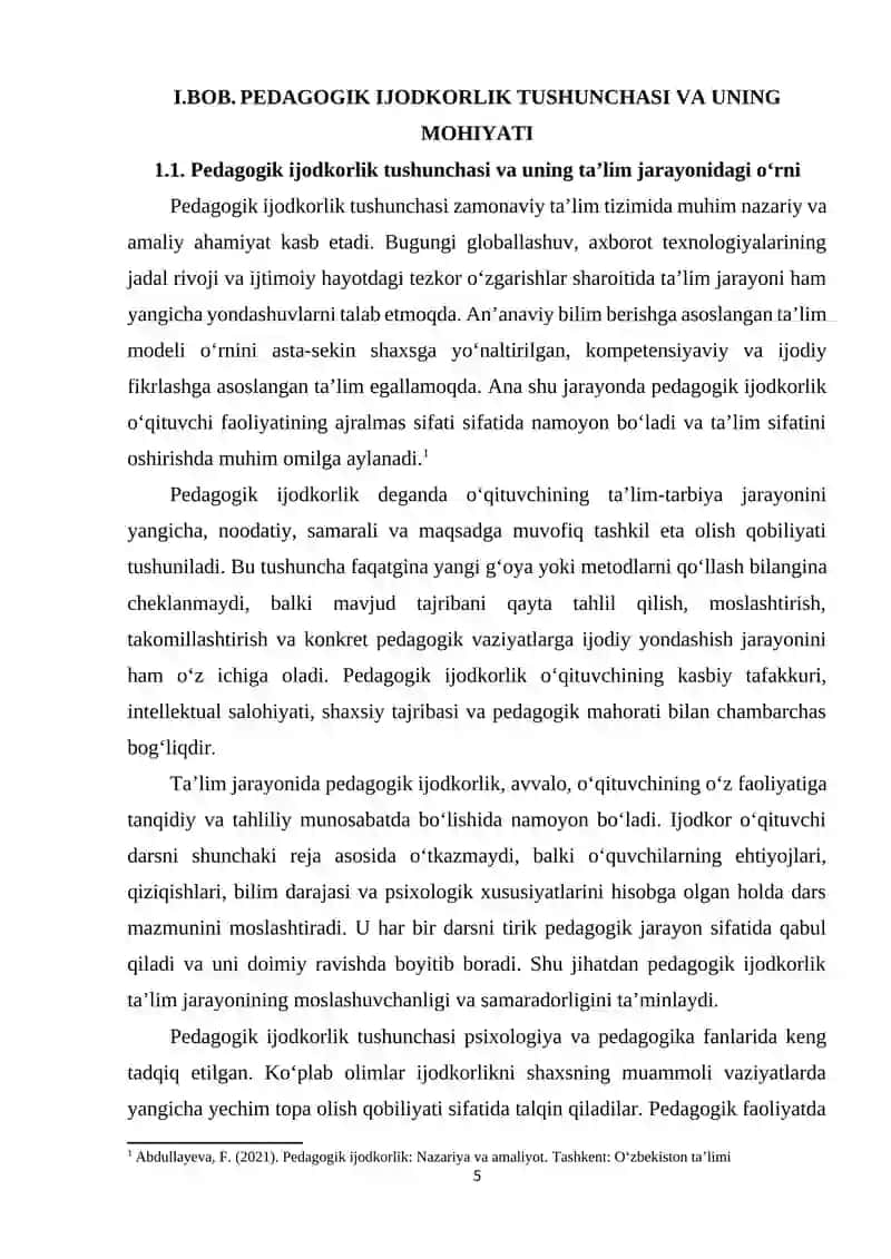 Pedagogik Ijodkorlik va uning o‘ziga xos xususiyatlari 4