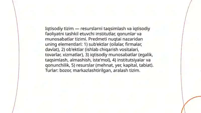 Iqtisodiy nazariyasi fanining predmeti, vazifalari va uslublari 4