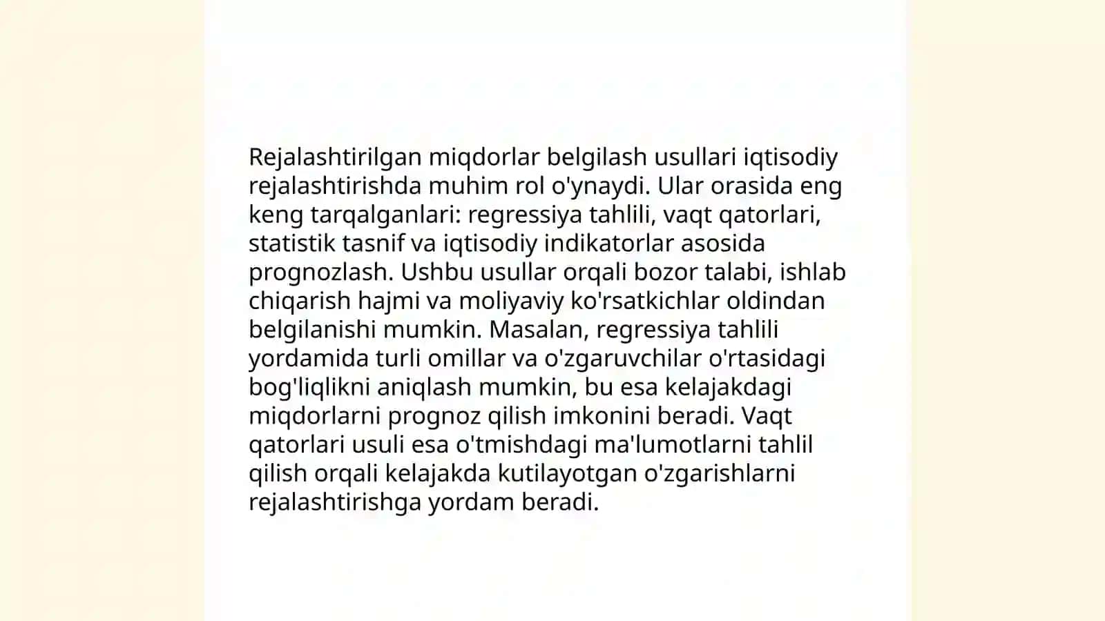Xo'jalik yuritish subektlarda iqtisodiy ko'rsatkichlarning rejalashtirilgan miqdori va undan og'ishlarni taqqoslash 4