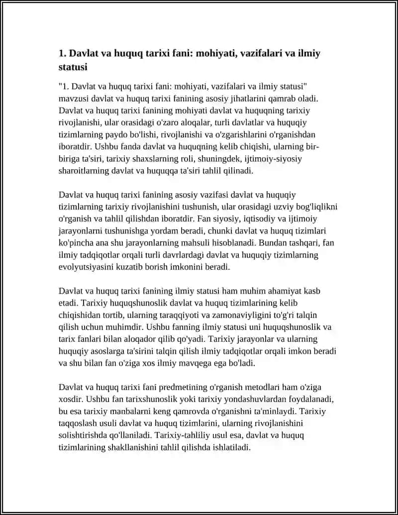 Davlat va huquq tarixi fani: mohiyati, vazifalari va ilmiy statusi 4